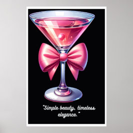 Póster Bonito en rosa: El encanto del cóctel