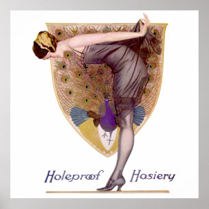 Póster Bonito Flapper Vintage Peacock