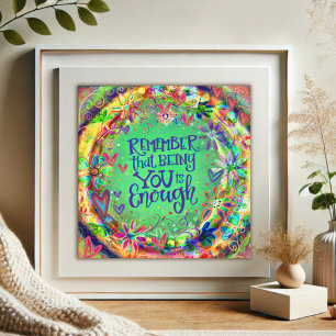 Póster Bonito Floral Inspirador Cita Inespiritualidad