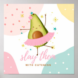 Póster Bonito Girly Kawaii Aguacate Ballerina Los Slave