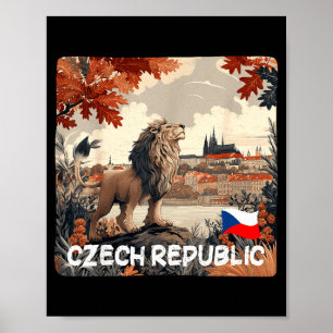 Póster Bonito gráfico de la ciudad de la república checa