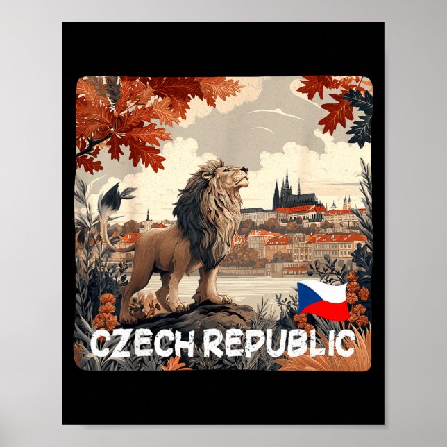 Póster Bonito gráfico de la ciudad de la república checa  (Frente)