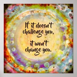 Póster Bonito inspiradora "Challenge You"