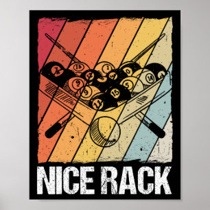 Póster Bonito jugador de billar de billares para rack