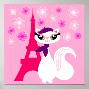 Póster Bonito Kitty Paris Poster