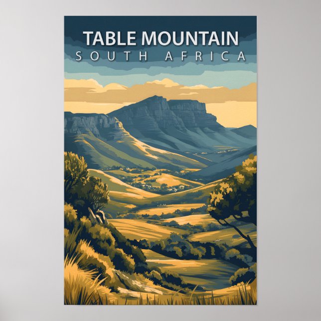 Póster Bonito lugar Mesa Montaña Viaje Sudáfrica (Frente)