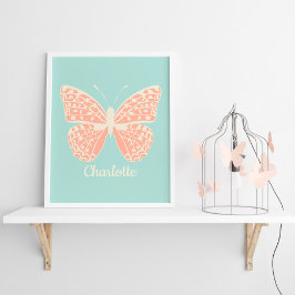 Póster Bonito Mariposa Chica dormitorio