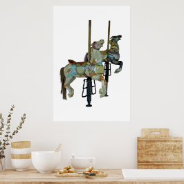 Póster Bonito Merry Go Round Carousse Horses Poster