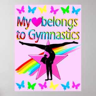 PÓSTER BONITO MI CORAZÓN PERTENECE A GIMNASTICS RAINBOW