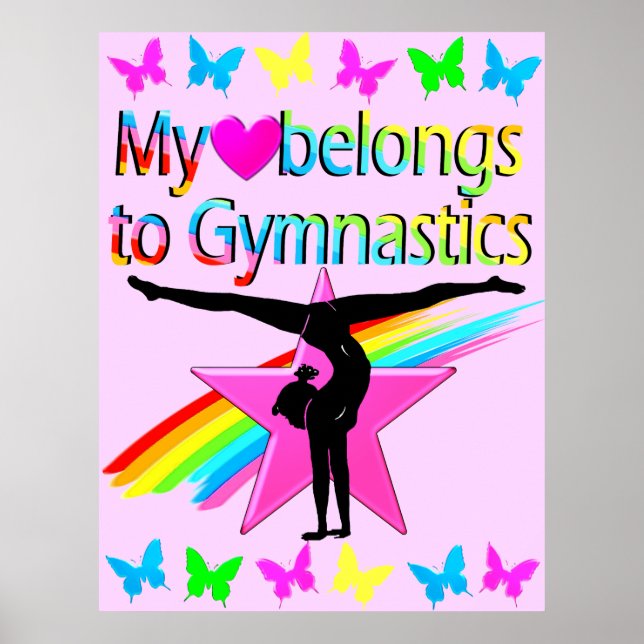 PÓSTER BONITO MI CORAZÓN PERTENECE A GIMNASTICS RAINBOW (Frente)