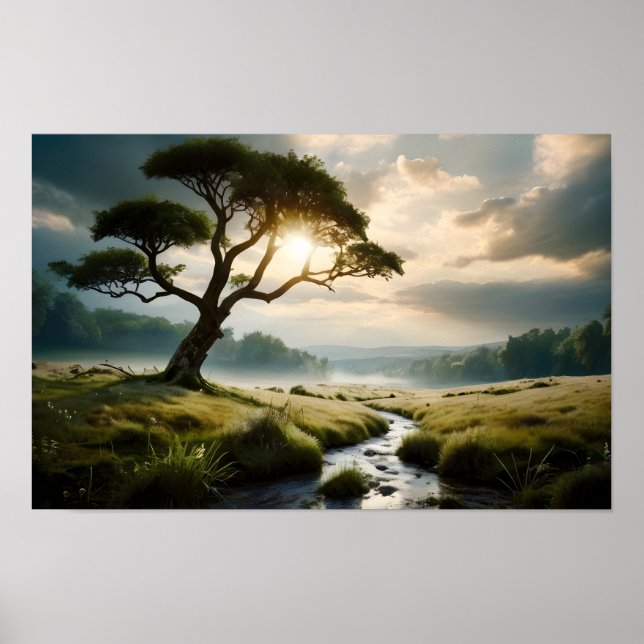 Póster Bonito paisaje natural (Frente)