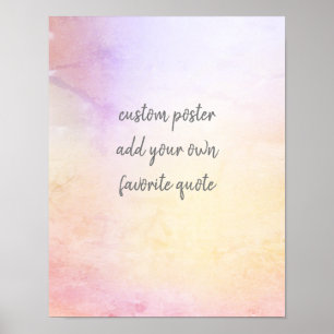 Póster bonito pastel añade tu texto personalizado rosa y