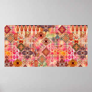Póster Bonito patrón étnico sin foco en digi abstracto
