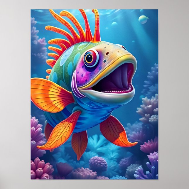 Póster Bonito pez tropical (Frente)