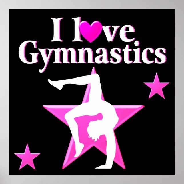 PÓSTER BONITO PINK ME ENCANTA EL DISEÑO DE GIMNASTICAS (Frente)