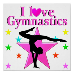 PÓSTER BONITO PINK ME ENCANTA EL DISEÑO DE GIMNASTICAS