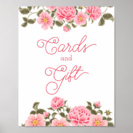 PÓSTER BONITO PINK ROSAS SALVAJES TARJETAS Y REGALOS