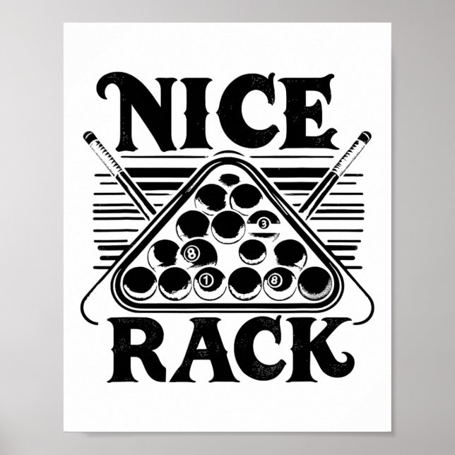 Póster Bonito Pool de rack Billiard Player Billiards CuSp (Frente)
