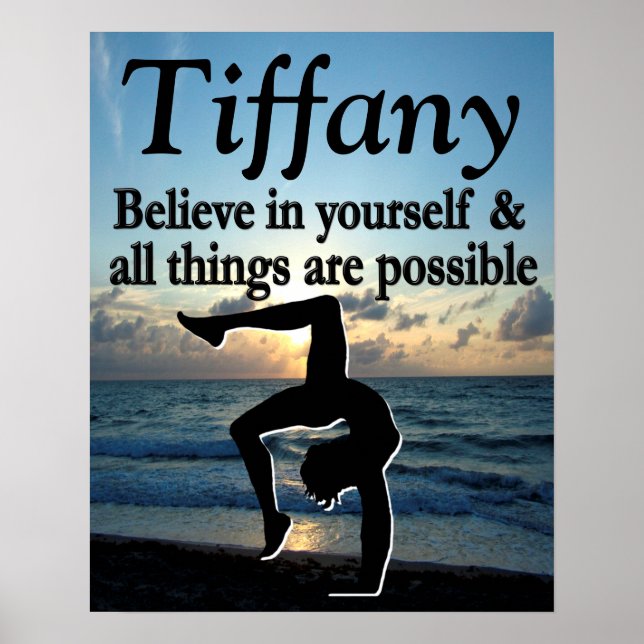 PÓSTER BONITO POSTER CHICA GIMNASIO PERSONALIZADO (Frente)