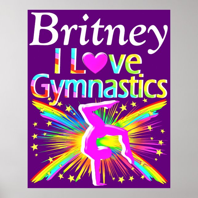 PÓSTER BONITO PURPLE ME ENCANTA EL POSTER DE GIMNASTICA (Frente)