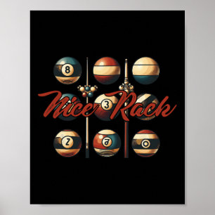 Póster Bonito rack Funny Billiards Player Vintage Pool Bi