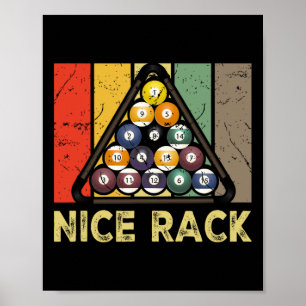 Póster Bonito rack Funny Billiards Player Vintage Pool Bi