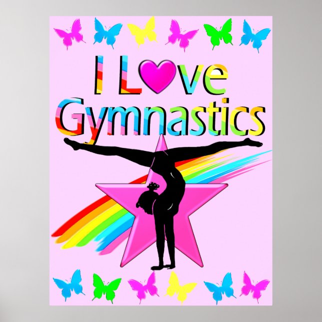 PÓSTER BONITO RAINBOW ME ENCANTA EL DISEÑO GIMNASTICO (Frente)