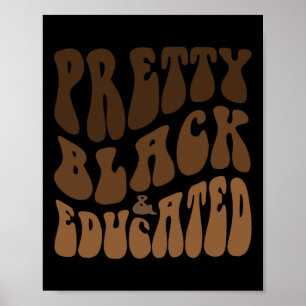 Póster Bonito Retro Negro Y Medicina Educada Black Brown