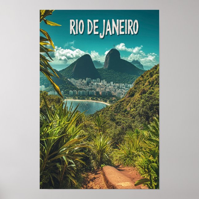 Póster Bonito Río de Janeiro Brasil Viaje (Frente)