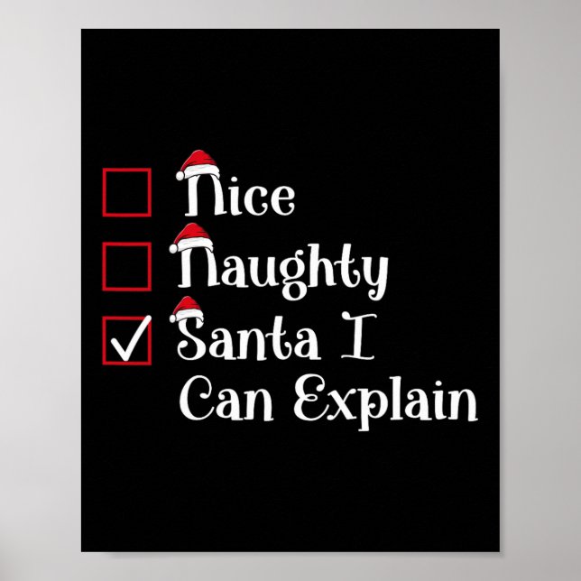 Póster Bonito Santa Claus traviesa que puedo explicar a N (Frente)