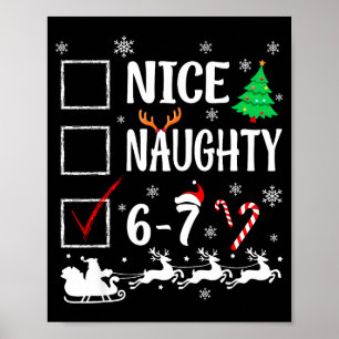 Póster Bonito Travieso 67 Divertido Navidad Brainrot Seis