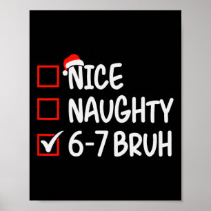 Póster Bonito Travieso 6 7 Hermano 67 Navidad Seis Siete