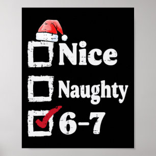 Póster Bonito Travieso 6 7 Meme 67 Navidad Seis Siete Nav