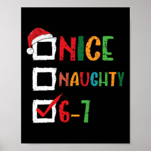 Póster Bonito Travieso 6 7 Meme 67 Navidad Seis Siete Niñ