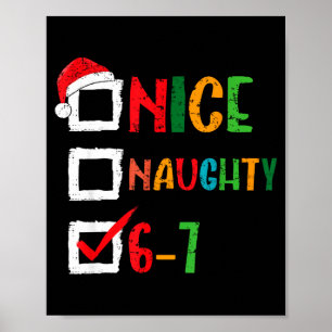 Póster Bonito Travieso 6 7 Meme 67 Navidad Seis Siete Niñ