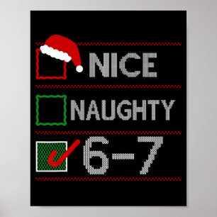Póster Bonito Travieso 6 7 Meme 67 Navidad Seis Siete Sud