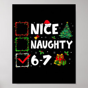 Póster Bonito Travieso 6 7 Meme 6 7 Navidad Seis Siete Na