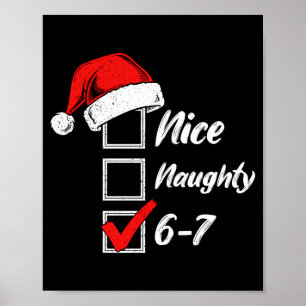 Póster Bonito Travieso 6 7 Meme 6 7 Navidad Seis Siete Xm