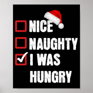 Póster Bonito Travieso Estaba Hambriento Divertido Navida