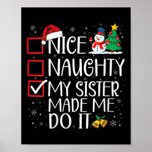 Póster Bonito Travieso Mi Hermana Me Hizo Hacerlo Navidad