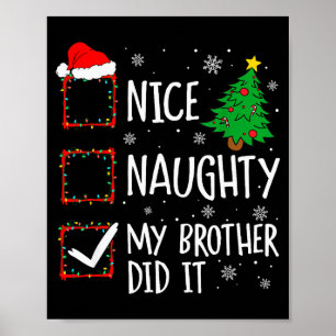 Póster Bonito Travieso Mi Hermano Lo Hizo Navidad Familia