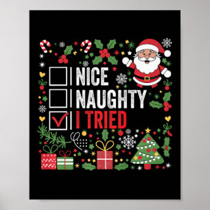Póster Bonito travieso que probé a divertidos Navidades S