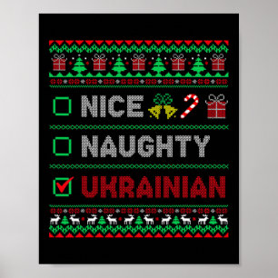 Póster Bonito Travieso Ucraniano Feo Navidad Divertido Mu
