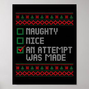 Póster Bonito travieso Y un intento fue hecho Navidades h