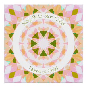 Póster Bonito Verde Rosa Permanece Salvaje Estrella Niño 