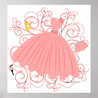 Póster Bonito Vestido Hermoso