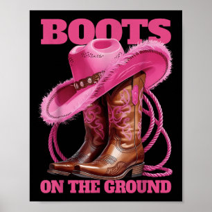 Póster Bonitos Boots Graciosos En La Línea De Tierra Occi