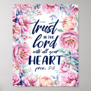 Póster Bonitos Florals   Confianza en el Señor   Texto os