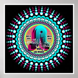 Póster Bonitos Luces NYE Poster Las Vegas 2015