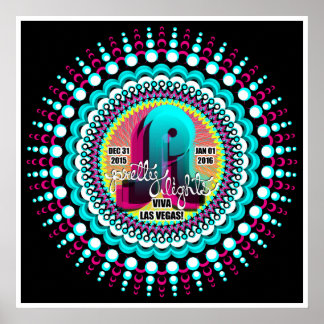 Póster Bonitos Luces NYE Poster Las Vegas 2015